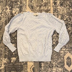 LOFT Light Blue Textured Crew Neck Sweater